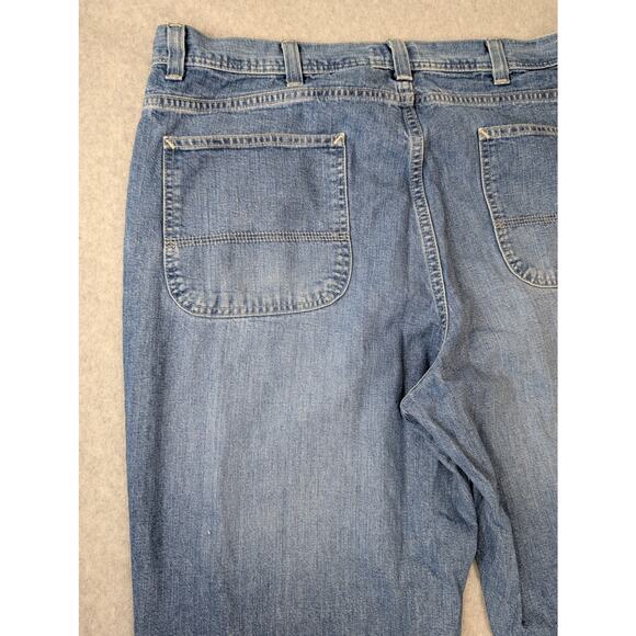 Eddie Bauer Mens Carpenter Pants Blue Jeans 40 x 34 Tall 100% Cotton Baggy Work - Picture 11 of 13